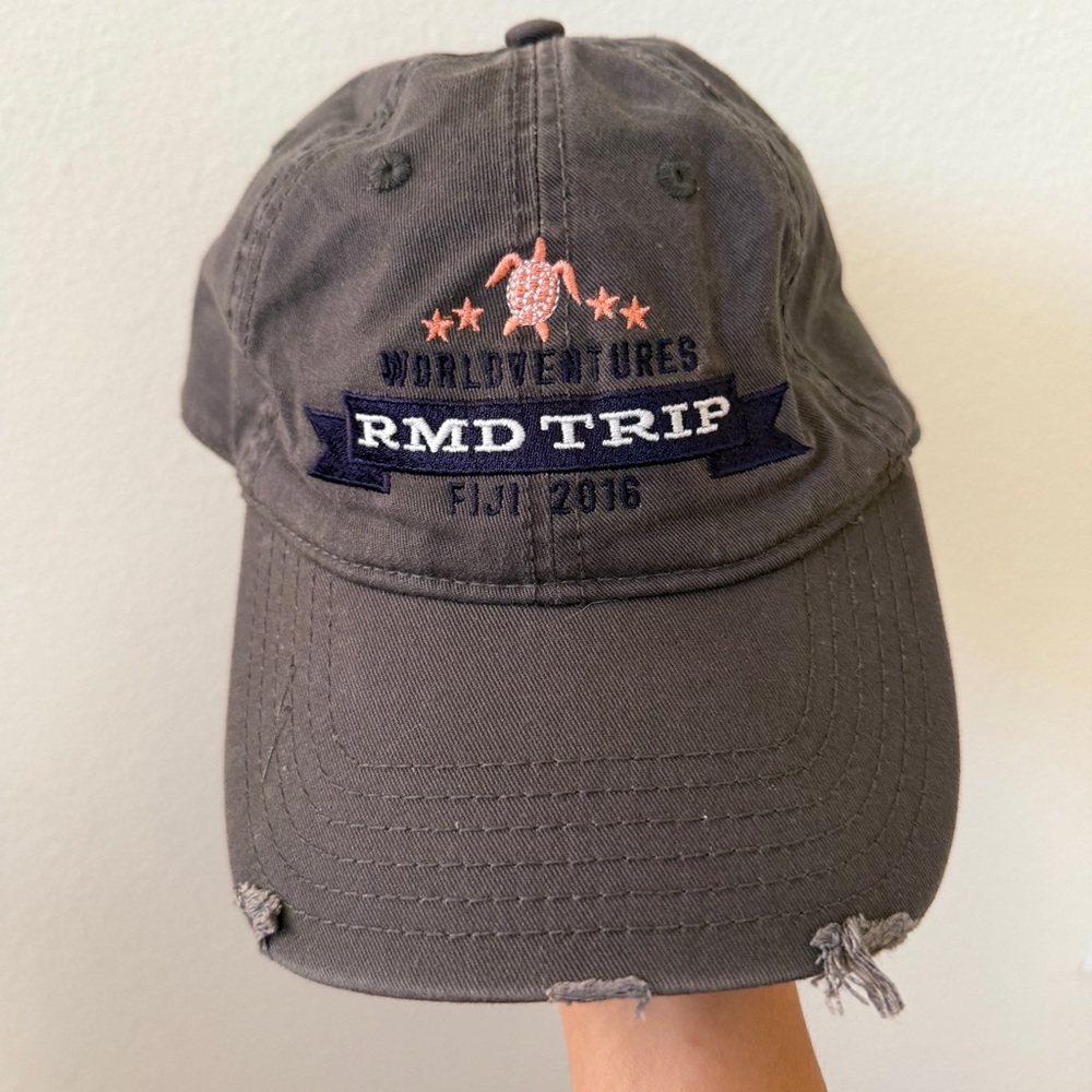 WorldVentures OTTO RMD Trip Fiji 2016 Distressed Gray Baseball Cap Hat One Size